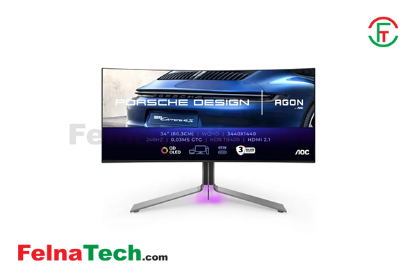 AOC AGON PRO PD34 PORSCHE DESIGN 34" 240Hz 0.3ms WQHD QD-OLED Gaming Curved Monitor