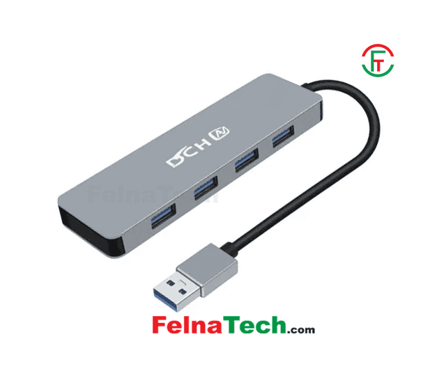 Dtech DCH-2947 USB Male to Quad USB 3.0 Female Grey HUB