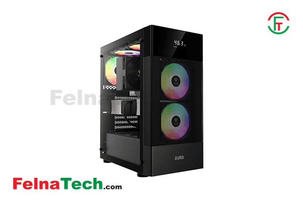 Gamdias AURA GC5 Digital Display Mesh RGB Mid-Tower ATX Gaming Casing