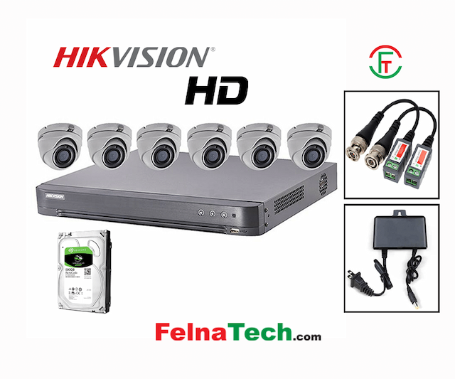 HIKVISION 6 Camera HD night vision security CCTV Package