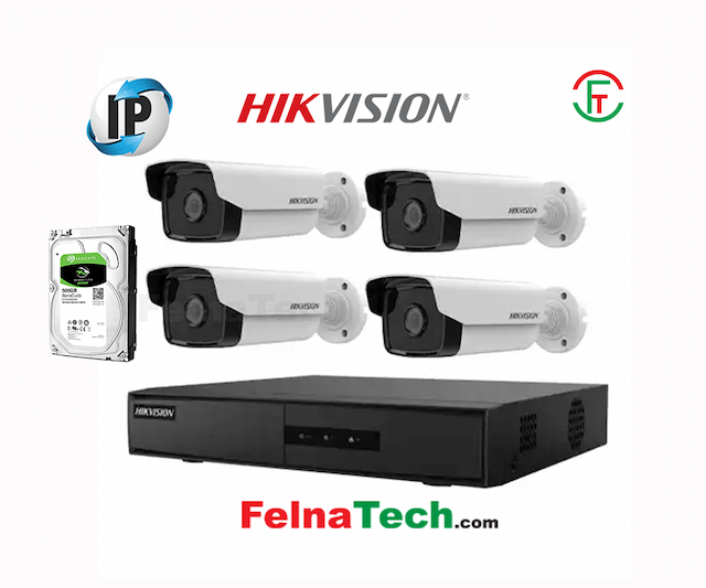 HIKVISION 4 Camera IP CCTV Package