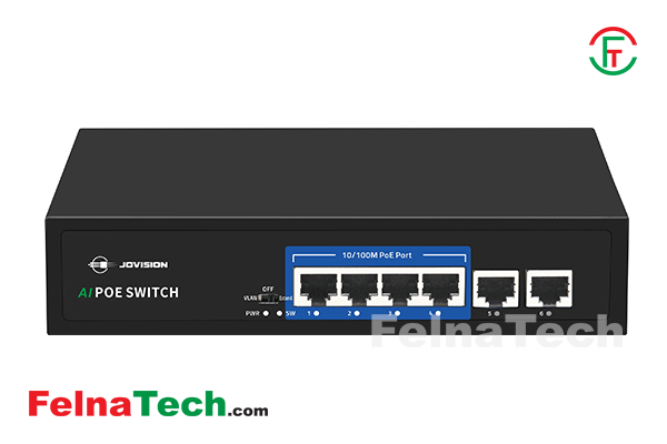 Jovision JVS-S06-4P-65W 4Port PoE Network Switch