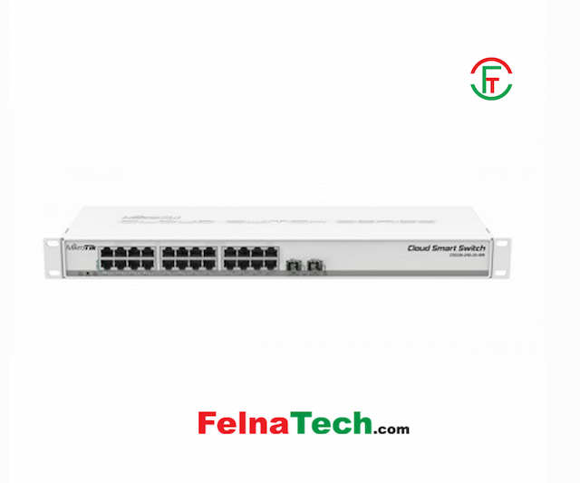 Mikrotik CSS326-24G-2S+RM SwOS powered 24 port Gigabit Ethernet switch with two SFP