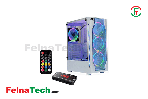 OVO E-335DW Mid-Tower ARGB Gaming Case with Remote Controller