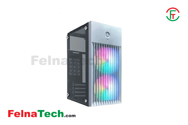 OVO J-618 W Acrylic RGB Mini-Tower MATX Gaming Casing White