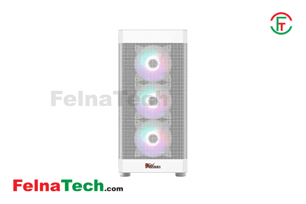 PC Power PG-H350 WH Icy Mesh ATX Mid Tower Gaming Casing