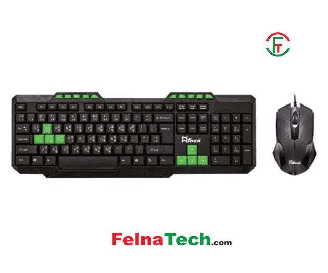 PC Power PGC303Y103 Wired Keyboard Mouse Combo with bangla