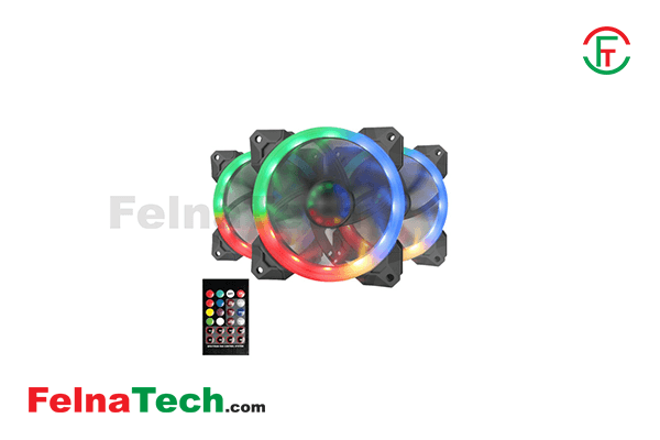 Redragon GC-F009 RGB Casing Cooler Fan Triple Pack with Remote