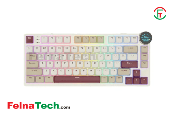 Royal Kludge N80 Low-Profile Tri-Mode RGB Mechanical Keyboard Rosy Clouds