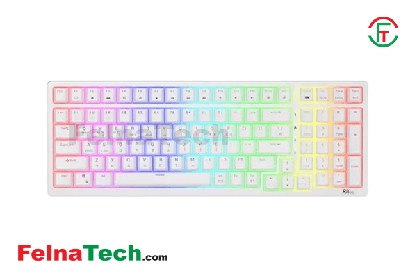 Royal Kludge RK98 RGB Hot-Swappable Tri-Mode Red Switch Wireless Mechanical Keyboard