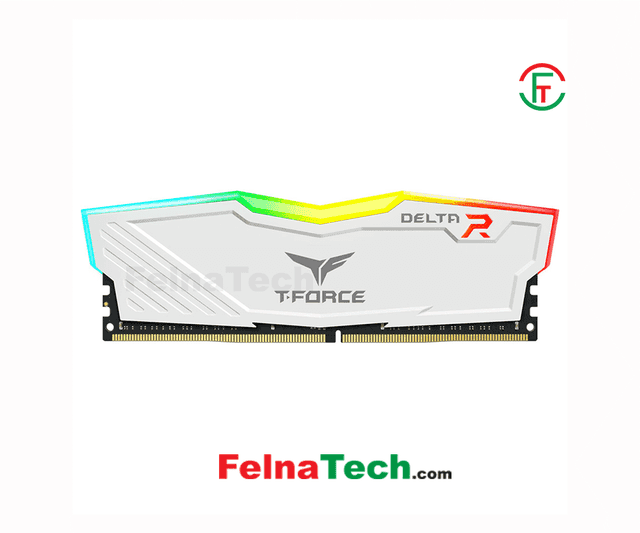 Team T-Force Delta 8GB 3200MHz DDR4 RGB White Desktop Gaming RAM