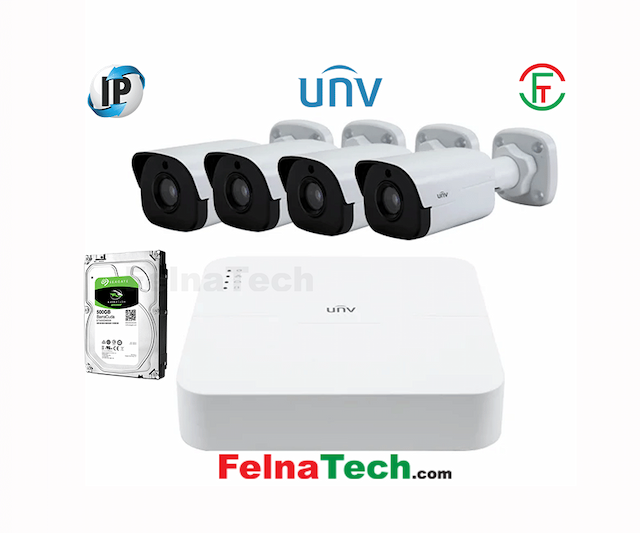 Uniview 4 Camera IP CCTV Package