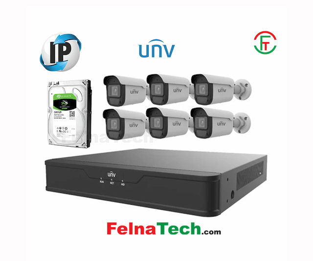 Uniview 6 Camera IP CCTV Package