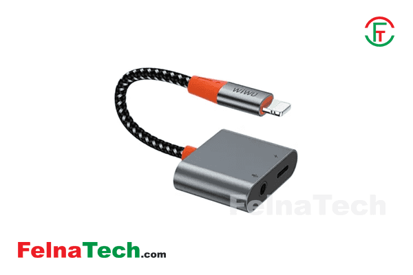 WiWU LT08 Lightning to Lightning & 3.5mm Audio Converter