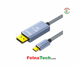 Dtech TB-2917 USB Type-C Male to DP Male 3 Meter Space Gray Cable