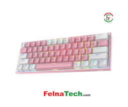REDRAGON K617 FIZZ 60% WIRED RGB GAMING KEYBOARD -WHITE & PINK MIXED-COLORED