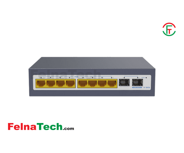 V-SOL V1500-8G2XS-A 8-Port Gigabit Unmanaged PoE Switch with 2 SFP Uplink