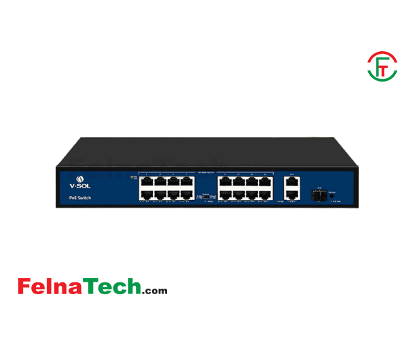V-SOL V1016-2G-S-P1 16-Port Fast Ethernet PoE Switch